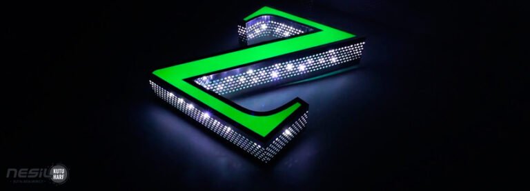 Gümüş Krom Yan Bant Delikli Kutu Harf